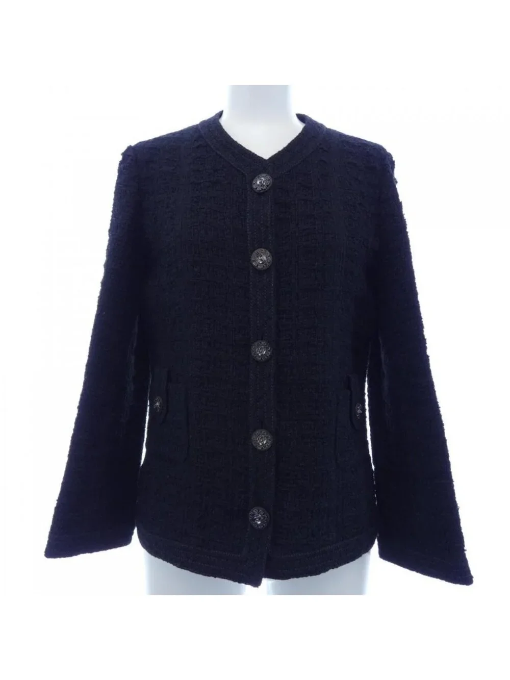 Chanel Collarless Jacket Black